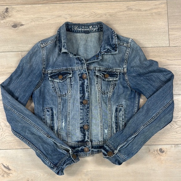 American Eagle Outfitters Women's Blue Denim Jacket - Picture 1 of 12